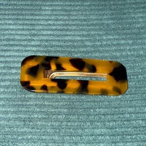 Tortoiseshell Acrylic Rectangle Hair Clip - Amber Brown